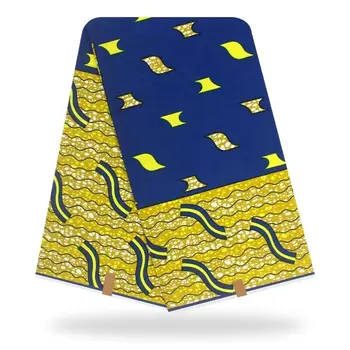 

6Yards/Pcs African Style Wax Block Prints Fabric Real Soft Breathable Veritable Cotton Wax Fabric For Party Dress Material