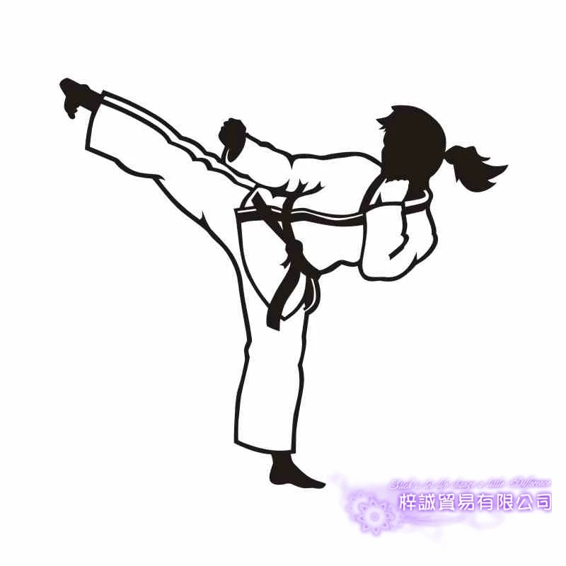 DCTAL Woman Boxing Club Taekwondo Karate Sticker Kick Play Car Decal Free Combat Posters Vinyl Striker Wall Decals Decor