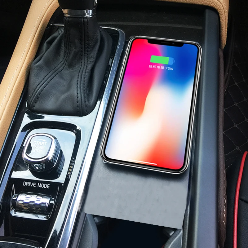 Для Volvo XC60 S90 V90 XC90, автомобильное QI Беспроводное зарядное устройство для телефона, зарядная пластина, держатель для телефона, аксессуары для iPhone