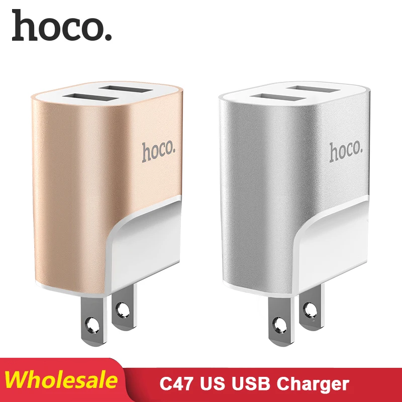HOCO C47 10 шт./лот 5 в 2.1A USB зарядное устройство для iPhone 11 Xs Max US Plug настенное зарядное устройство адаптер для samsung Xiaomi huawei