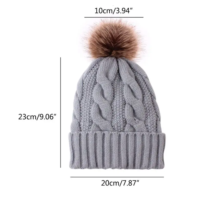 Pom Poms зимняя женская шапка Модные теплые шапки вязаные шапочки шапка Толстая шапка C6UD