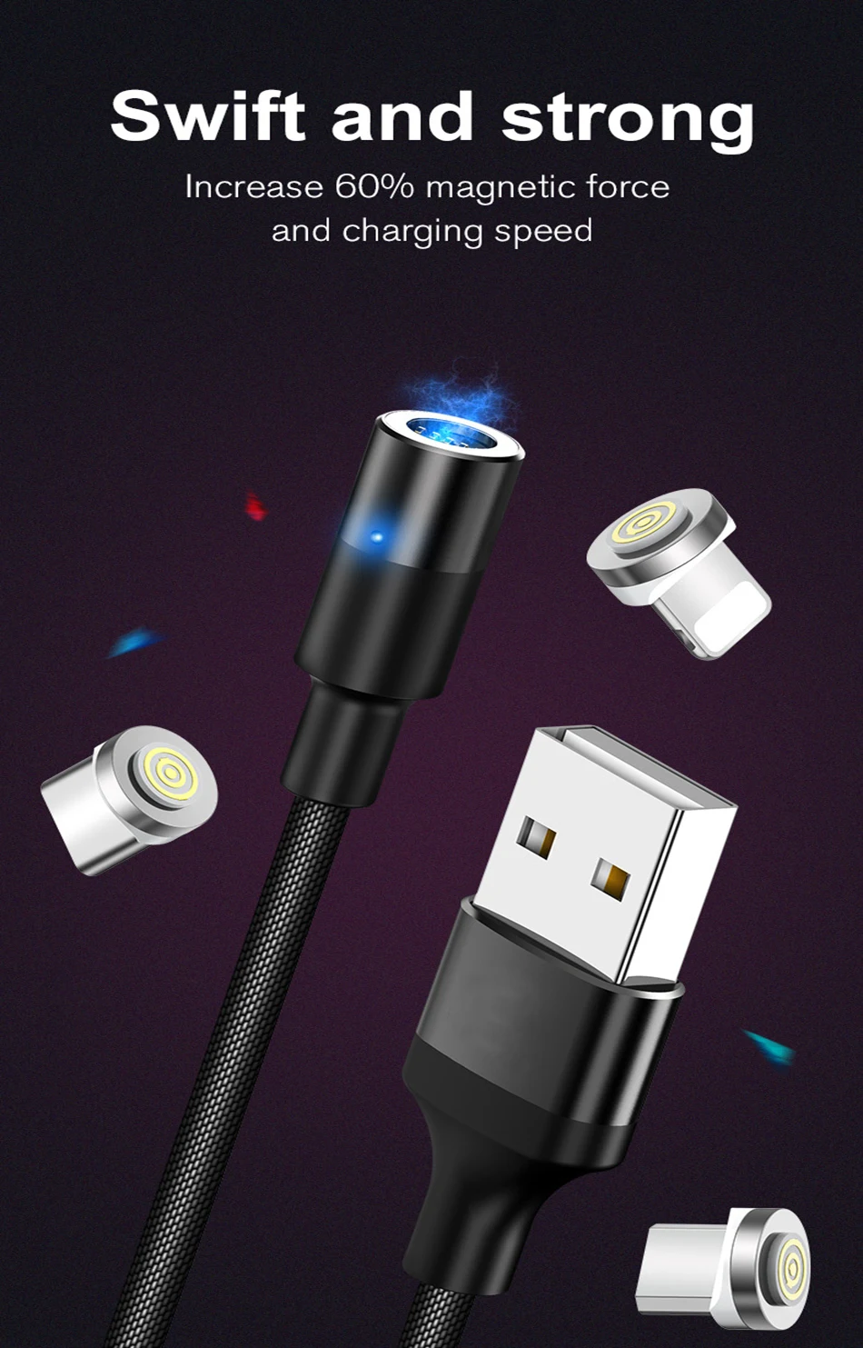 Магнитный зарядный кабель 3A Micro USB кабель для iPhone X XS XM XR магнитное зарядное устройство type C зарядный шнур USB C зарядное устройство Кабо для samsung