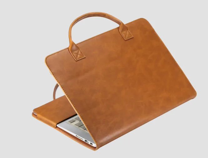 Brown Чехол для ноутбука MacBook Pro Air 15,4 13,3 13 12 11 сумка для ноутбука PU кожаный рукав Съемная сумка для ноутбука - Цвет: Brown