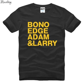 

U2 BONO EDGE ADAM LARRY Rock Music Mens Men T Shirt Tshirt Summer New Short Sleeve O Neck Cotton T-shirt Tee Camisetas Hombre