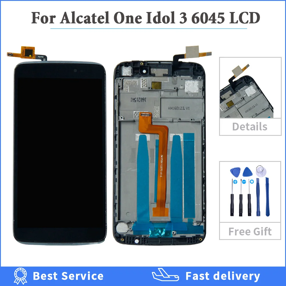 ЖК дисплей для 5 &quotAlcatel One Touch Idol 3 OT6045 6045 6045K 6045Y сенсорный экран дигитайзер в сборе