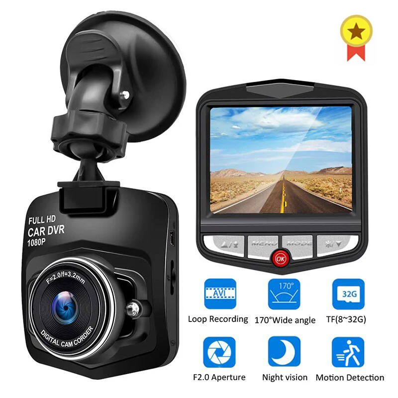 Автомобильный видеорегистратор 1080 HD с широким углом обзора 170 градусов камера