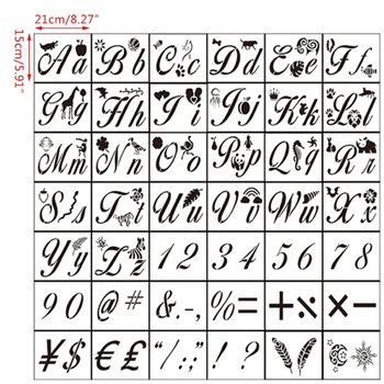 

42pcs/set Alphabet Number DIY Painting Drawing Stencil Templates Decoration Art XXUC