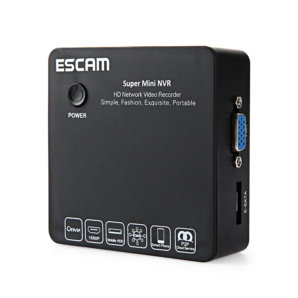 Escam K108 мини PoE NVR 8-канальный сетевой видеорегистратор 1080 p/960 p/720 p Портативный Сетевой Видео Регистраторы Поддержка для IP камеры