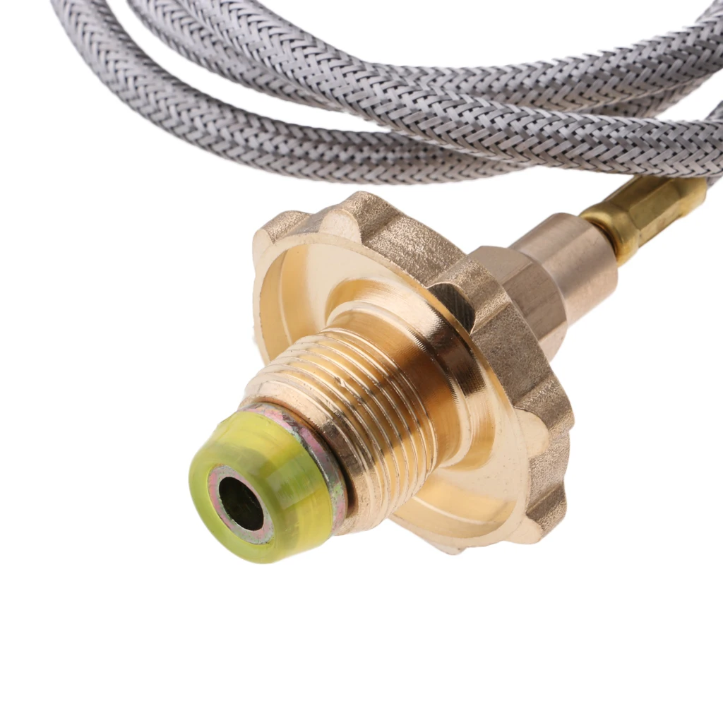 Outdoor Gas Stove Propane Refill Adapter Burner LPG Cylinder Hose Connector