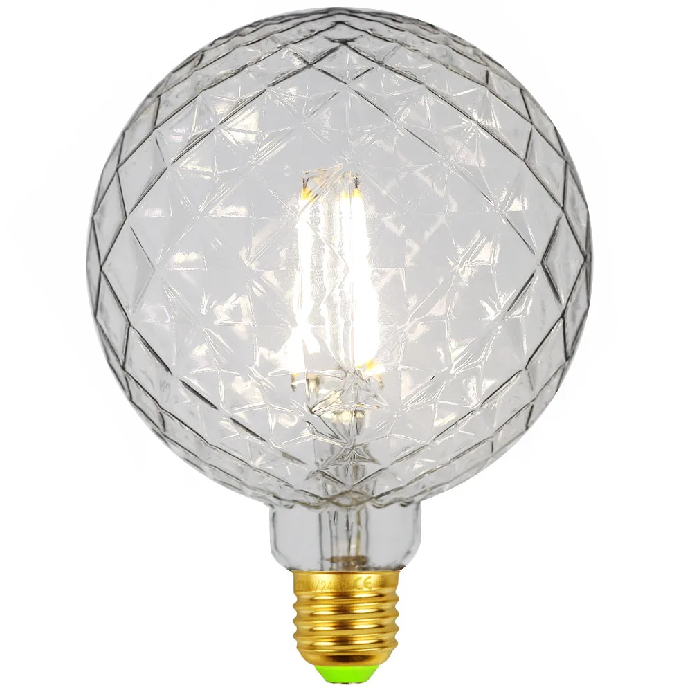 

TIANFAN Edison Bulbs G125 Crystal Globe Led Bulb Vintage Filament 4W Decorative Light Bulb