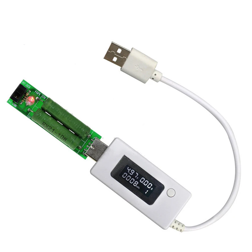 White with Load Цифровой мультиметр USB измеритель мощности тестер напряжения монитор тока детектор с нагрузкой для зарядных устройств, солнечных панелей, аккумуляторов - Цвет: White with Load