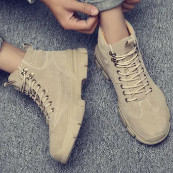 

2019 Male autumn new England trend tooling boots wild walking boots high quality leather large size men's boots ZM-101