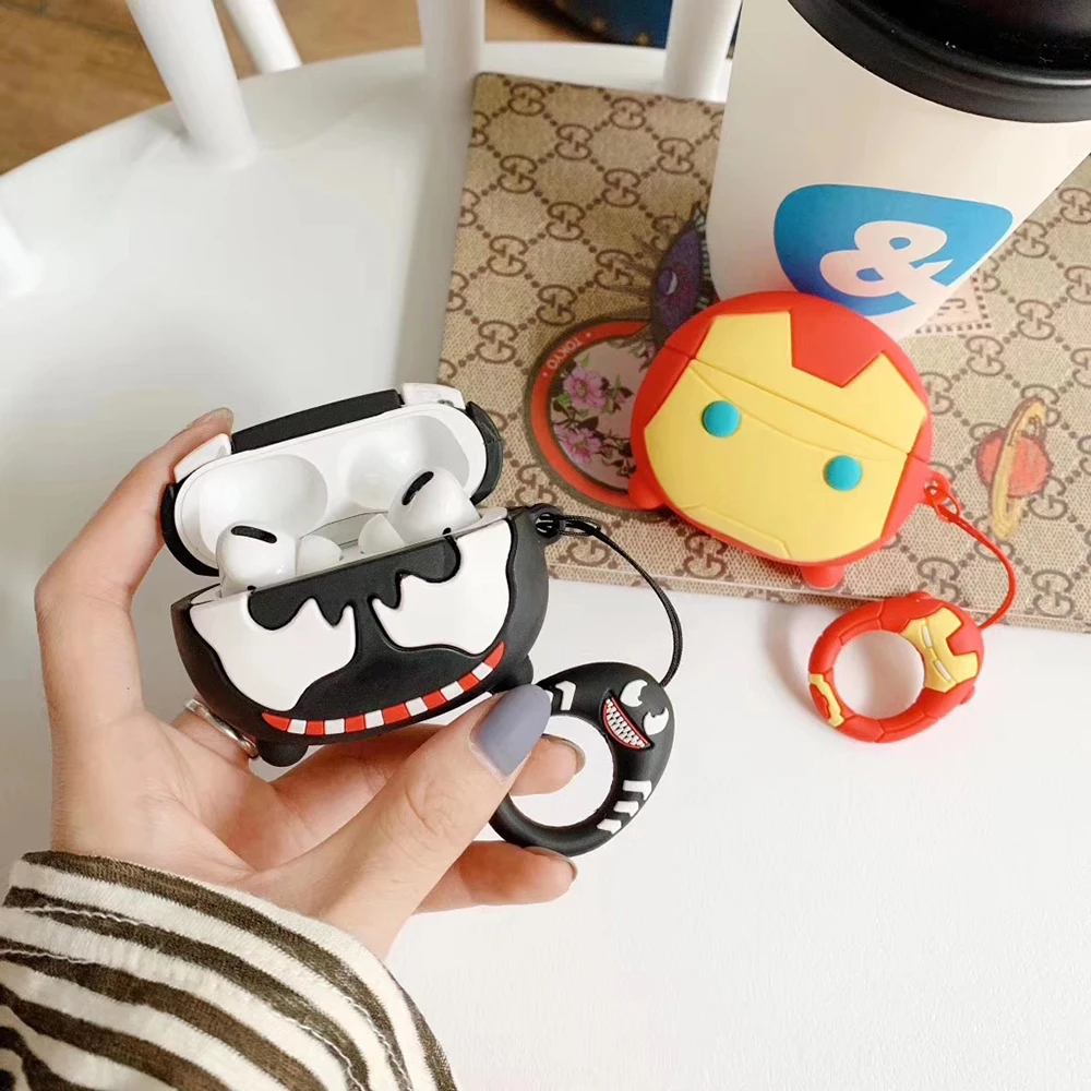 Оптовая продажа милый чехол для наушников Superheros Iron Man Captai America Shield Bluetooth