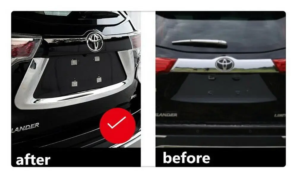 Хромированный багажник Задняя крышка номерного знака Рамка Накладка для Toyota Highlander