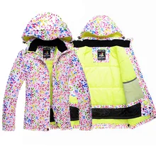 Лыжная куртка для сноубординга, Женское зимнее пальто, Непромокаемая Куртка для катания на лыжах, супер теплая куртка для походов, альпинизма, женское плотное пальто