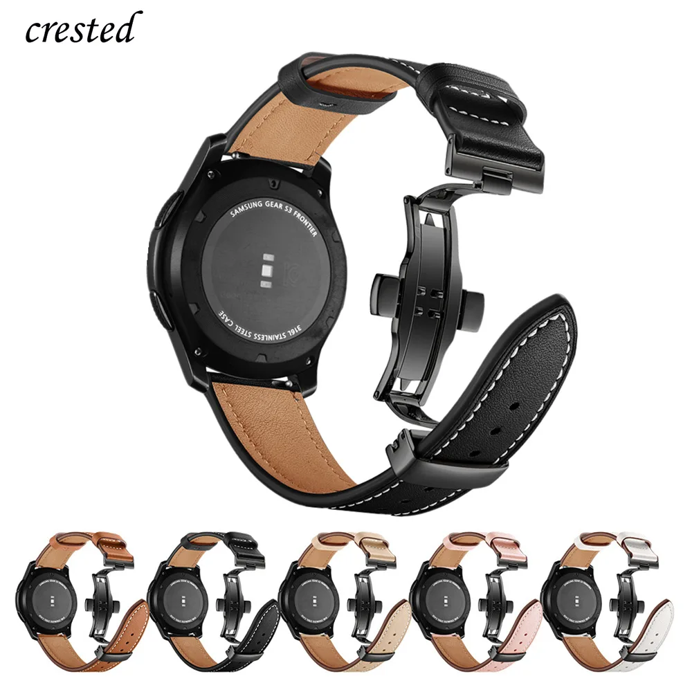 Итальянский кожаный ремешок для samsung galaxy watch 3 45 мм/46 мм Gear s3 frontier Huawei gt-2-2e-Pro 46 22