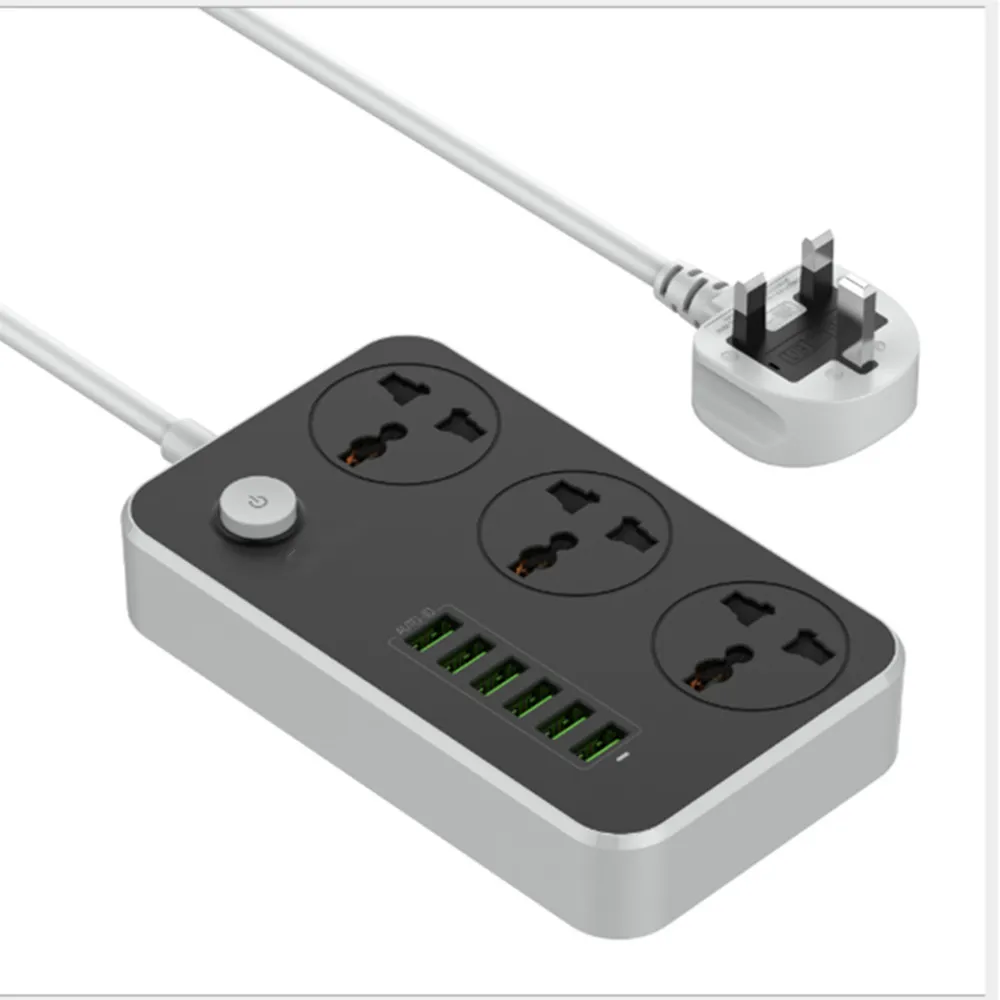 Универсальный разъем для зарядки с 6 Usb-портами 2500 Вт 10 А 1 м 110/230 В | Обустройство