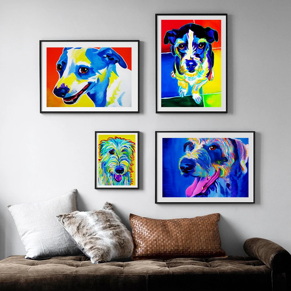 Modern Abstract color Art Print Painting german-shepherd mastiff llewellin kooiker Decoration Wall Decor painting No frame | Дом и сад