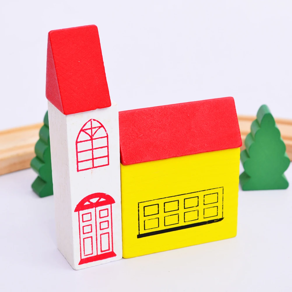 Детские DIY строительные игрушки деревянные раздвижные машины Строительные блоки модель город трек-сцена Аксессуары Детская образовательная интерактивная игра