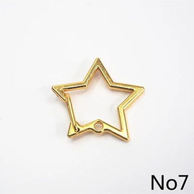 No7 Meetee 20/50 шт металлический брелок цепи уплотнительное кольцо в виде буквы D пряжка ключ ввинченном болте вышивка «звёздочки» или «бриллианты» Форма DIY сумка аппаратные аксессуары украшения BF020 - Цвет: No7