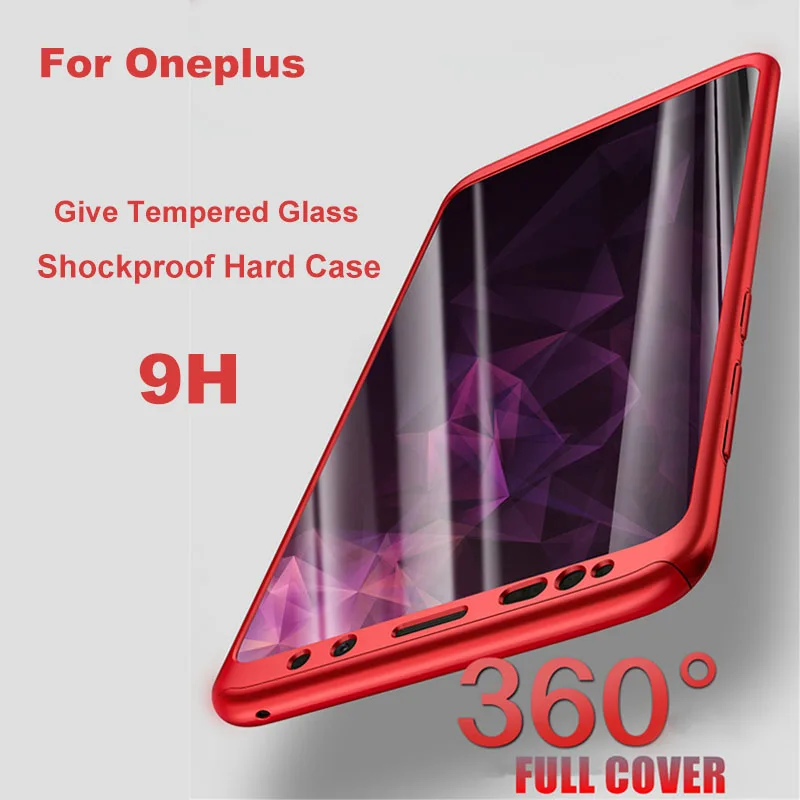 360 градусов полный корпус чехол для Oneplus 7 5T 5 ударопрочный жесткий Передний+ задний двухсторонний 9H закаленное стекло чехол для телефона