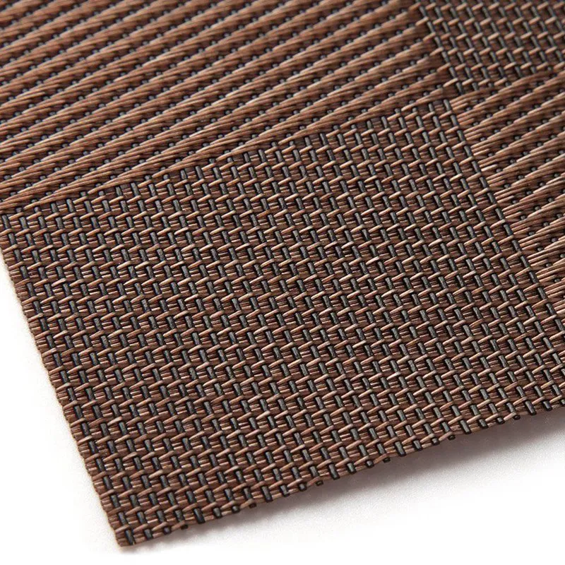 ABUI-Placemat,Crossweave Woven Vinyl Non-Slip Insulation Placemat Washable Table Mats(Brown,4Pcs Placemats