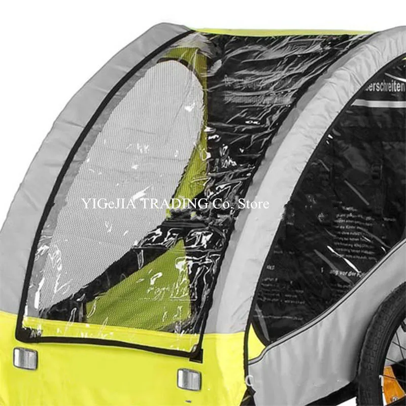 Twins Bicycle Trailer, Steel Frame Double Kids Bike Carrier, 2 Seats Children Cariage