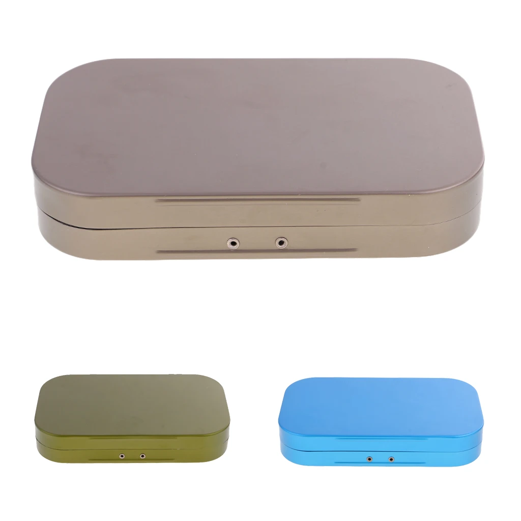 15.5x9.5x2.7cm Aluminum Alloy Fly Fishing Lures Box Super Foam Insert Flies Hooks Lures Baits Fly Boxes
