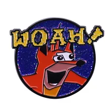 Crash Bandicoot "Woah!" блестящая Кнопка значок фанаты игры замечательная коллекция
