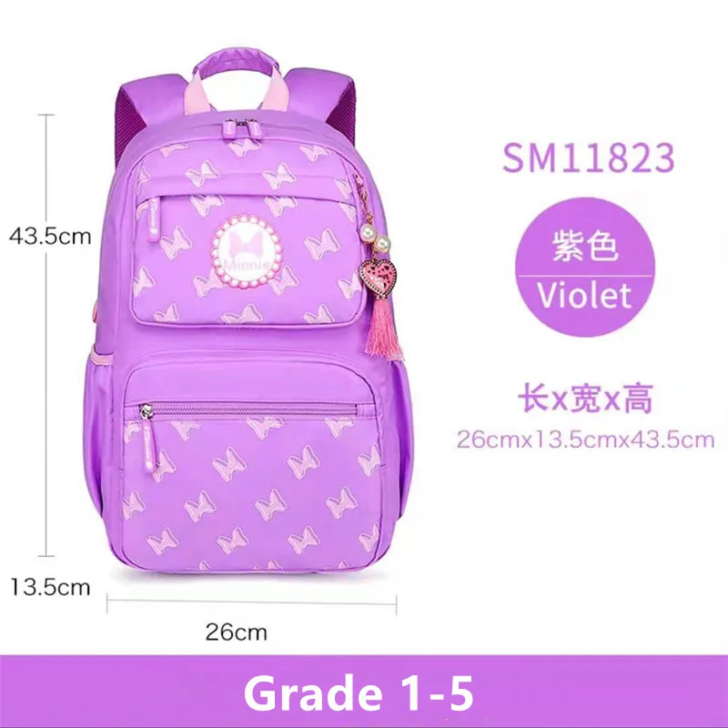 2021 Disney Minnie School Bags For Girls Primary Student Shoulder Orthopedic Leisure Backpack Large Capacity Grade 1-5 Mochilas
