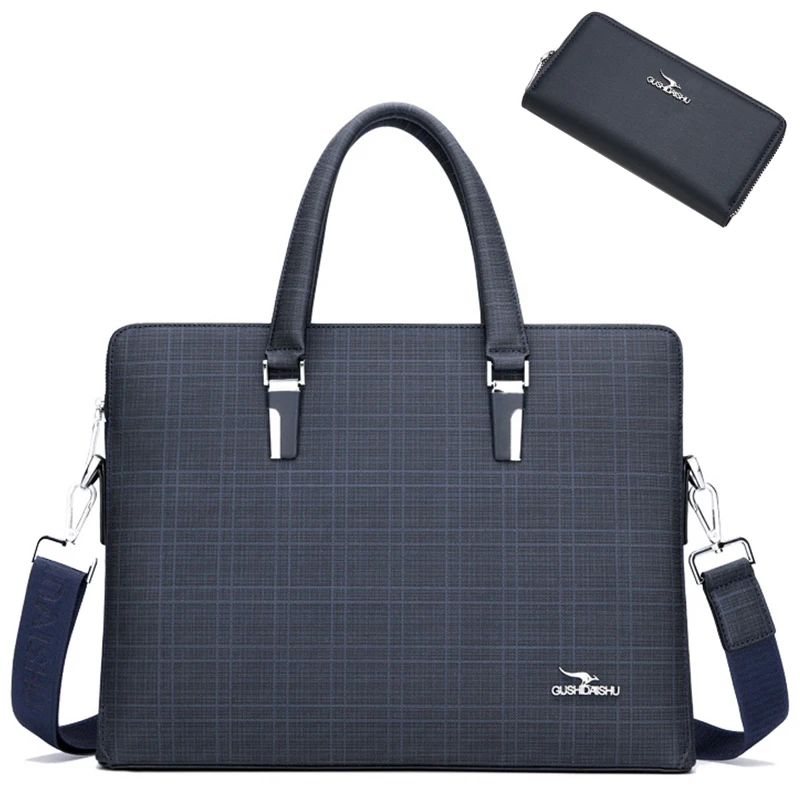 Новая модная мужская сумка для ноутбука, кожаная водонепроницаемая сумка на плечо, Мужская брендовая сумка, качественная сумка-мессенджер, деловой портфель