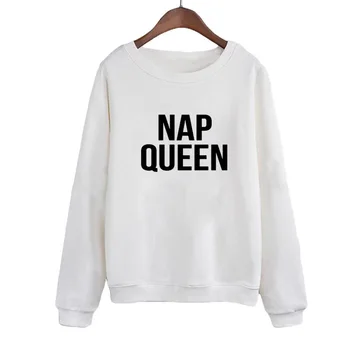 

Autumn Women Tracksuit Moleton Feminina Women Hoodies Sweatshirts NAP QUEEN Letters Print O-neck Pullovers Casual