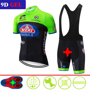 

2020 NERI Pro Cycling Clothing Bike jersey Quick Dry Bicycle clothes mens summer team Cycling Jerseys 20D Gel bike shorts set