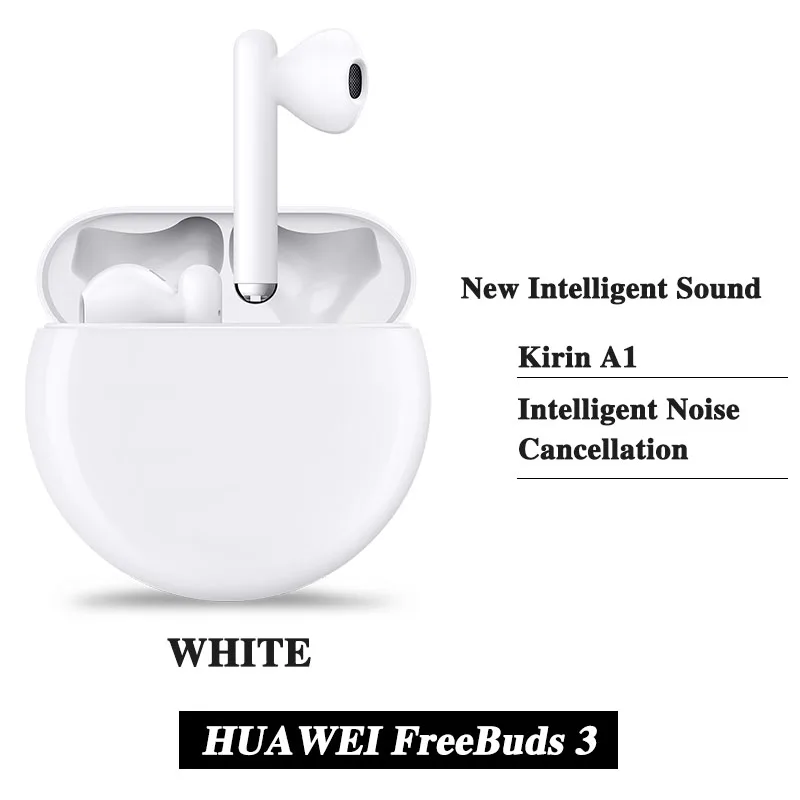 Версия HUAWEI FreeBuds 3 Bluetooth беспроводные наушники kirin A1 Tap управление быстрая Беспроводная зарядка - Цвет: FreeBuds 3 white