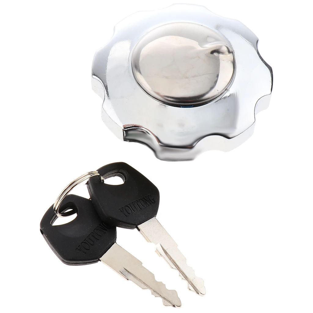Glossy Sliver Motorcycle Gas Tank Cap Lock Keys for Honda ZJ125 CG125