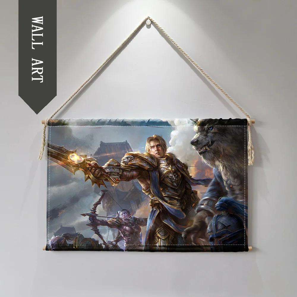 World of Warcrafts Sylvanas Jain Подвесной Настенный художественный плакат Настенные картины для гостиной ткань свиток живопись cuadro decorativo - Цвет: 6