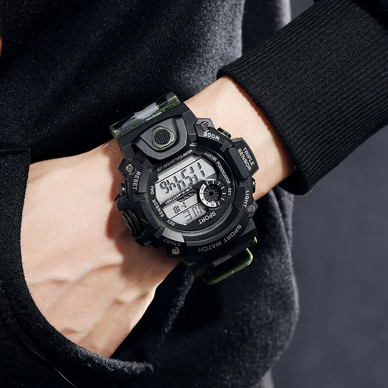 2021 Luxury Men Watch Sports Mountaineering Men's Watch Multi-functional Water Proof Electronic Watch for Boy Girl Gift