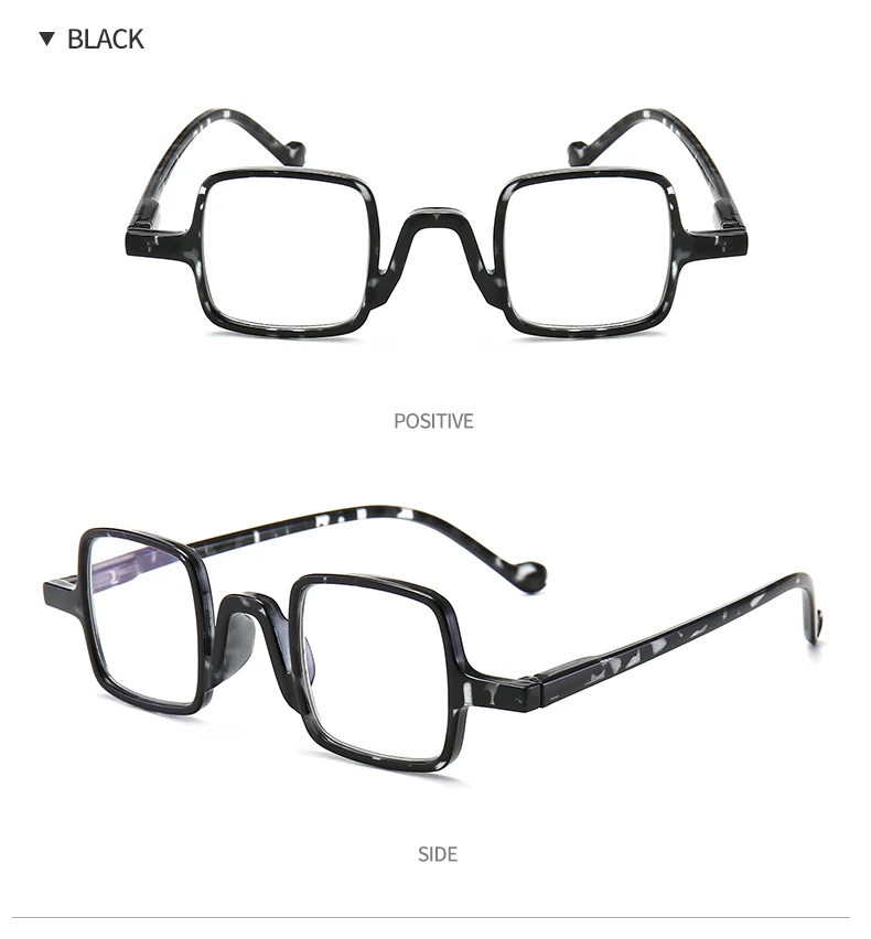 A J N Blue-light-proof reading glasses Square frame Plastic mirror leg Prescription glasses+1.0+1.5+2.0+2.5+3.0+3.5+4.0 T18188 - Цвет оправы: A