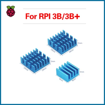 

MICROBOT Raspberry Pi 3 Heat Sink Blue Aluminum Heatsink Cooler Radiator Cooling Set RPI140