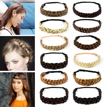 

1PC 13 Styles Bohemian Fashion Synthetic Braided Hair Band Elastic Twist Headband Beauty Princess Hair Styling Accessories Tools