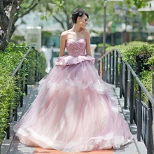 Розовое Бальное Платье принцессы милое 16 роскошное бальное платье с бисером милое бальное платье вечерние платья для выпускного вечера Vestidos de novia