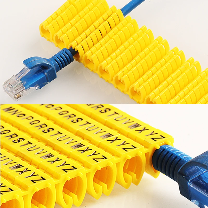 Пластик маркировки кабеля зажим m-0 m-1 M-2 m-3 alphabit маркировки кабеля AZ кабель размеры 1,5 SQMM желтый кабель изоляция кабеля маркировки
