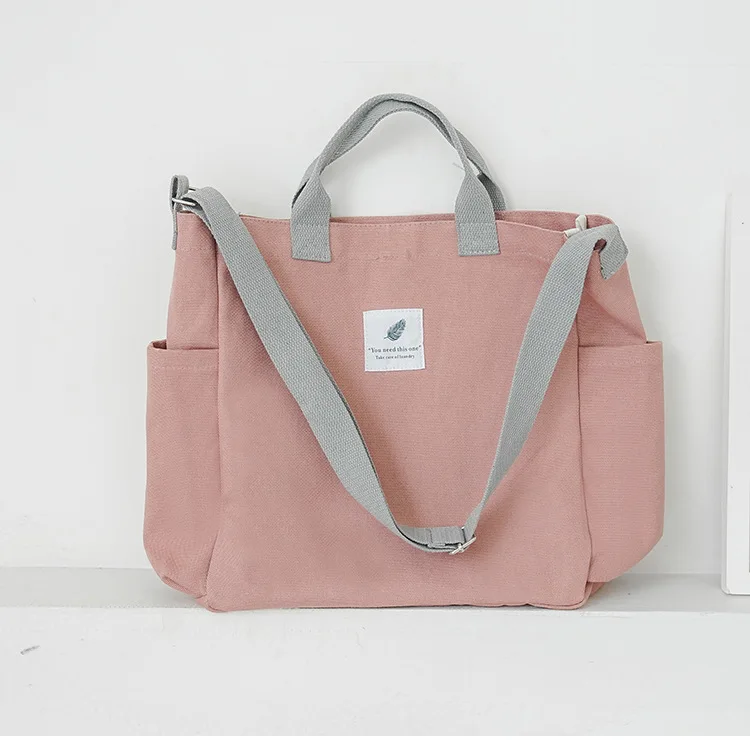 Женская Холщовая Сумка на плечо, большая вместительность, женские сумки через плечо, повседневная сумка-тоут, панельная школьная сумка для книг, сумка для ноутбука для девочек - Цвет: ZB-7