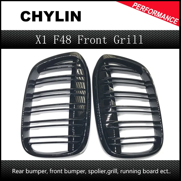 F48 ABS Dual Slat Front Bumper Grills Kidney Grille For BMW X1 F49 5-Door Hatchback 2015 2016 Grill Mesh | Автомобили и мотоциклы