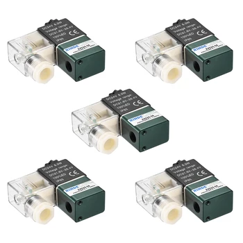 

uxcell 5Pcs DC 24V 2W2P 1/8" G Air Single Electrical Control Solenoid Valve Internally Piloted Acting Type Red Light
