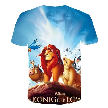 2019 NEW Film kingdom King The Lion King Simba 3D Children's wear Boy/girl kids Casual t shirt Short Sleeve Clothes 4