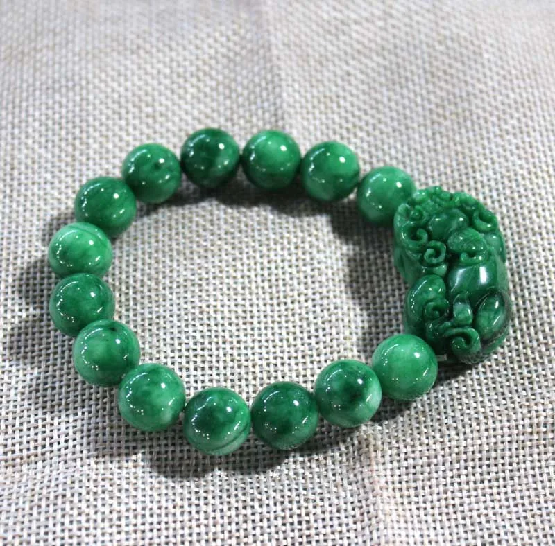 Burma jade bracelet green jade pixiu bracelets men and women lovers