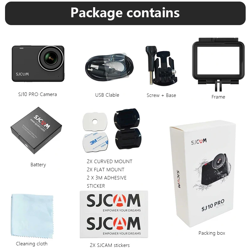 Экшн камера SJCAM SJ10 Pro 4K 60FPS WiFi Supersmooth GYRO stabilation Ambarella H22 Chip 10m Body waterprots DV|Экшн-камеры| |