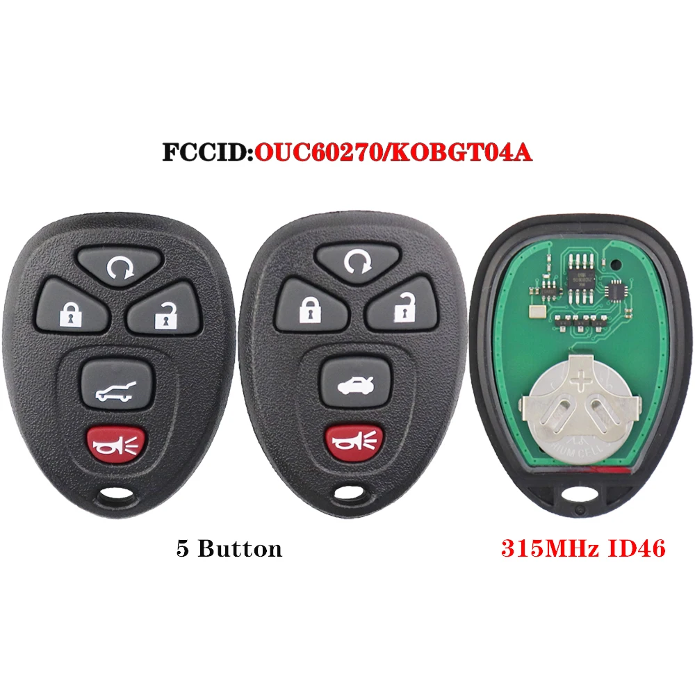 Chiave/Telecomando Per Chevrolet Tahoe Traversa Gmc Yukon Xl 2007-2014 - ouc60270/kobgt04a 315mhz Entry Cadillac Chevrolet - Hecf32f2115614448b702de698dd029cb9