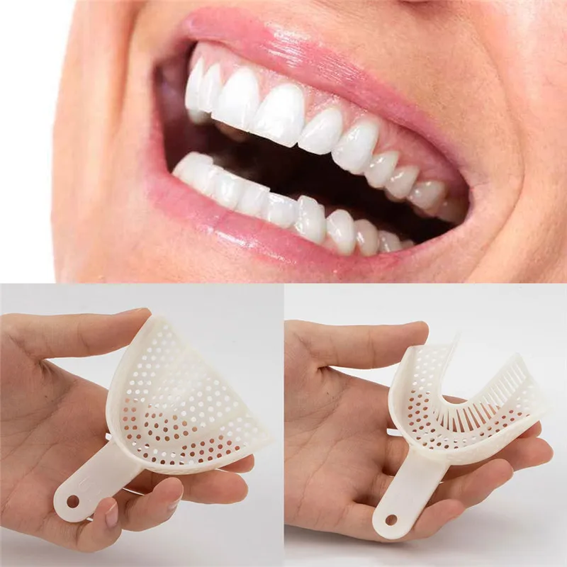 2/10Pcs Dental Impression Plastic Trays Without Mesh Tray Dentist Tools Dentistry Lab Material Teeth Holder |